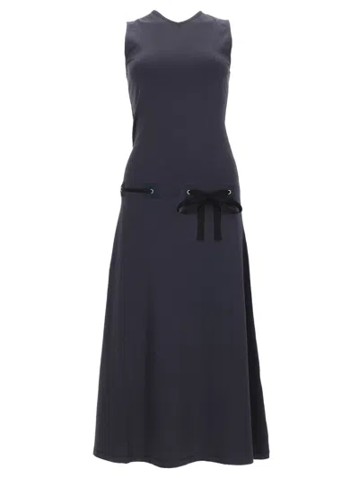Paloma Wool Suni Drawstring Organic Cotton Knit Midi Dress In Gray