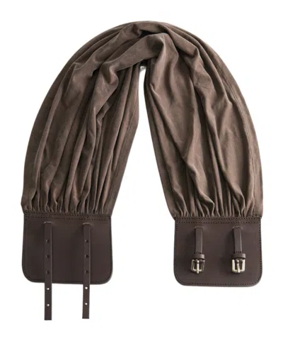 Paloma Wool Adriana Ii Double-buckle Belt Top In Brown