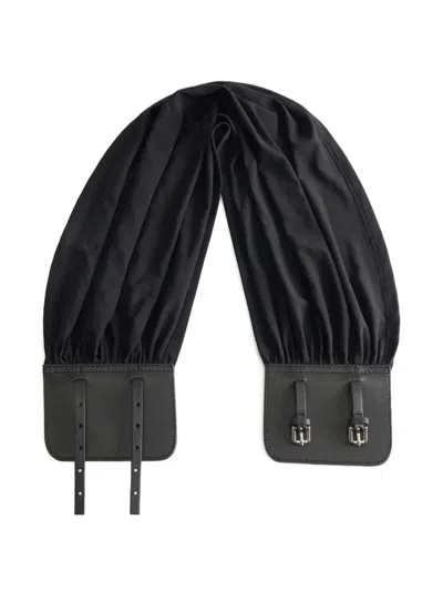 Paloma Wool Adriana Ii Ruched Buckle-fastening Belt In Black