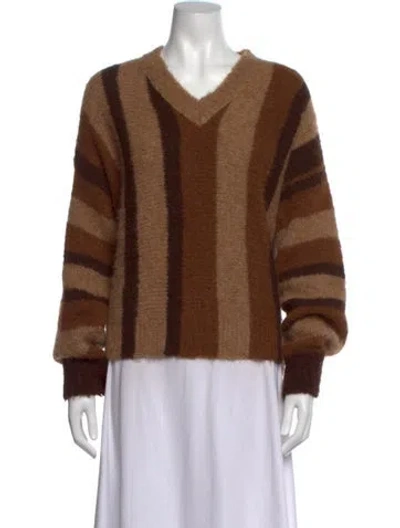 Pre-owned Paloma Wool Alpaca Striped Sweater In Brown