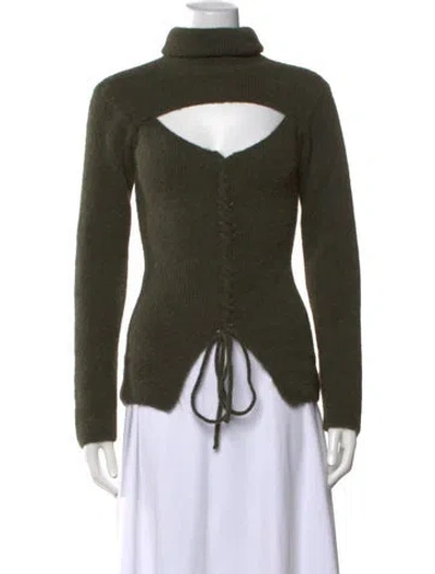 Pre-owned Paloma Wool Alpaca Turtleneck Sweater In Green