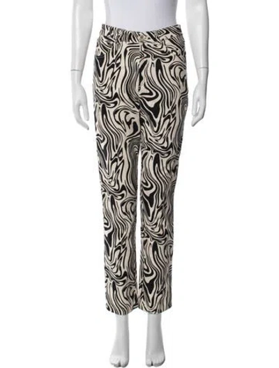 Pre-owned Paloma Wool Animal Print Straight Leg Pants In White