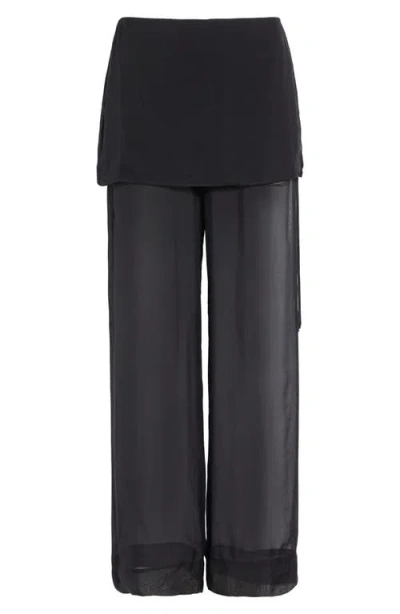 Paloma Wool Archive Layered Silk Trousers In Black