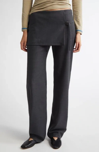 Paloma Wool Archive Layered Wool Blend Trousers In Grey