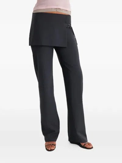 Paloma Wool Archive Layered Wool Blend Trousers In Grey
