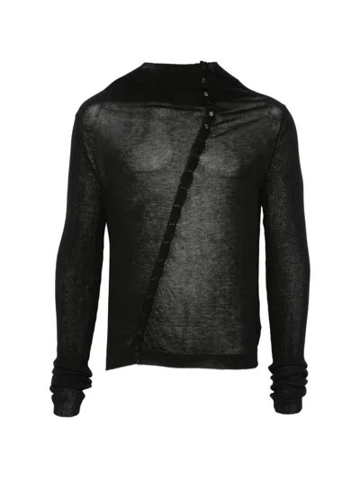 Paloma Wool Asymmetric Button-up Cardigan In Black