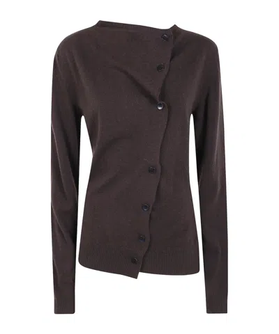 Paloma Wool Asymmetric Long-sleeve Knitted Sweater In Brown