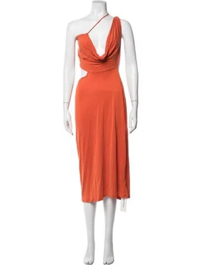 Pre-owned Paloma Wool Asymmetrical Midi Length Dress In Orange