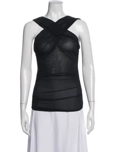 Pre-owned Paloma Wool Asymmetrical Sleeveless Top In Black