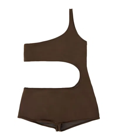 Paloma Wool Asymmetrical Swimsuit In Brown