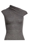 Paloma Wool Aurum Asymmetric Mohair & Alpaca Blend Sweater In Gray