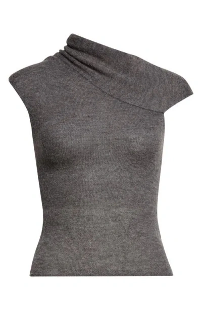 Paloma Wool Aurum Asymmetric Mohair & Alpaca Blend Sweater In Gray