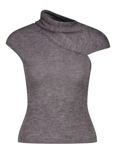 PALOMA WOOL PALOMA WOOL "AURUM" SHORT SLEEVES ASYMETRIC TOP CLOTHING