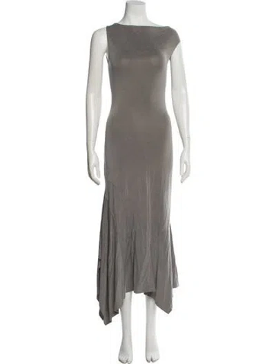 Pre-owned Paloma Wool Bateau Neckline Long Dress In Gray