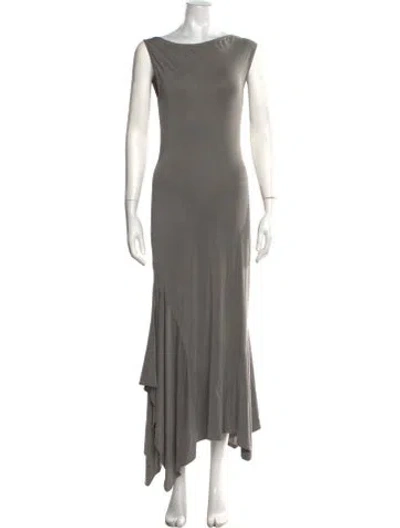 Pre-owned Paloma Wool Bateau Neckline Long Dress In Gray