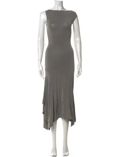 Pre-owned Paloma Wool Bateau Neckline Long Dress In Gray