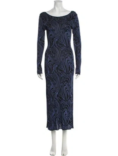 Pre-owned Paloma Wool Bateau Neckline Long Dress In Multi
