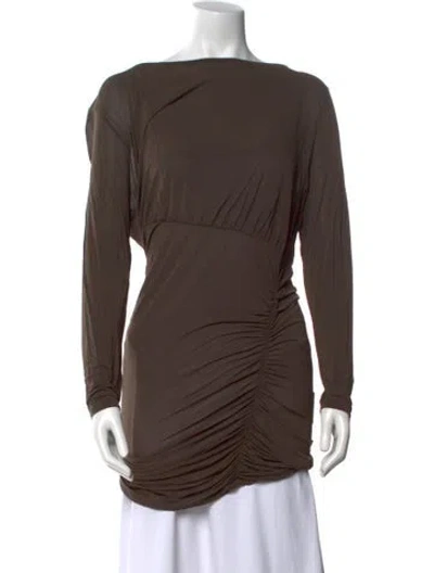 Pre-owned Paloma Wool Bateau Neckline Mini Dress In Brown
