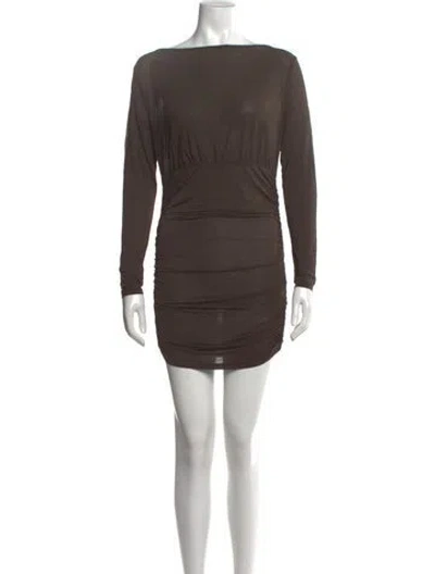 Pre-owned Paloma Wool Bateau Neckline Mini Dress In Brown