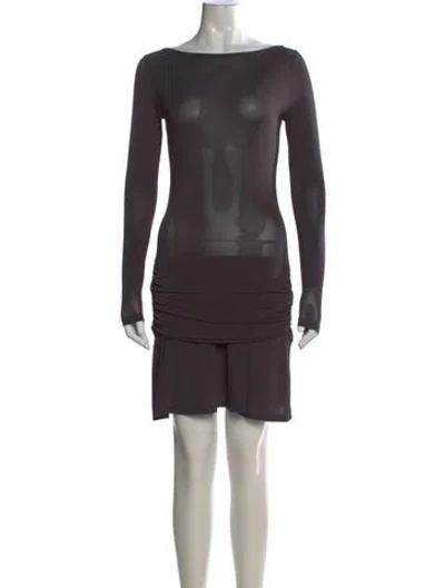 Pre-owned Paloma Wool Bateau Neckline Mini Dress In Gray