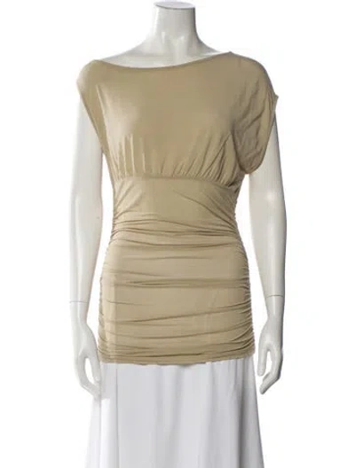 Pre-owned Paloma Wool Bateau Neckline Short Sleeve Top In Neutral