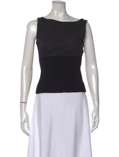 Pre-owned Paloma Wool Bateau Neckline Sleeveless Top In Black