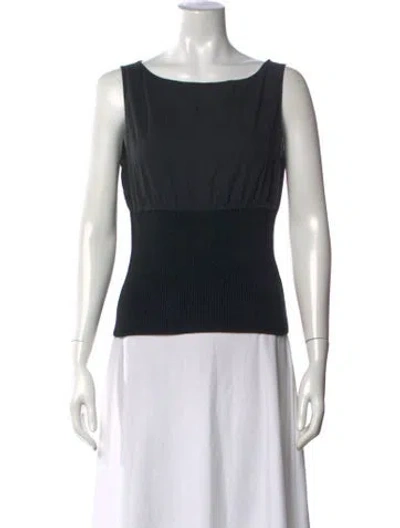 Pre-owned Paloma Wool Bateau Neckline Sleeveless Top In Black