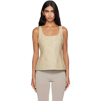 Paloma Wool Beige Fil Leather Top In Neutral