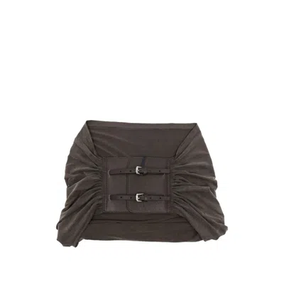 Paloma Wool Ruched Double-buckle Belt In Gray