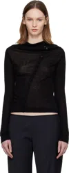 Paloma Wool Igna Diagonal Button Sweater In Black