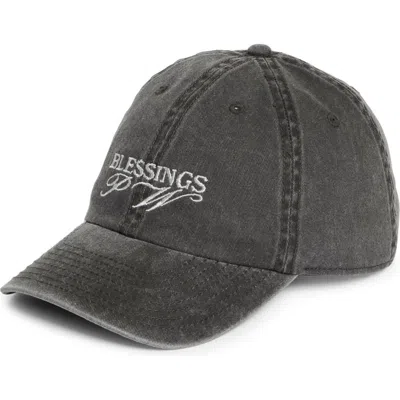 Paloma Wool Blessed Logo Cotton Adjustable Baseball Cap In Grey