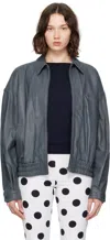 Paloma Wool Blue Lora Leather Jacket