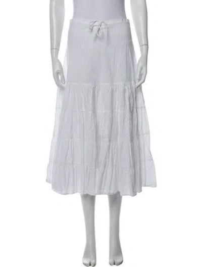 Pre-owned Paloma Wool Bow Accents Long Skirt In White