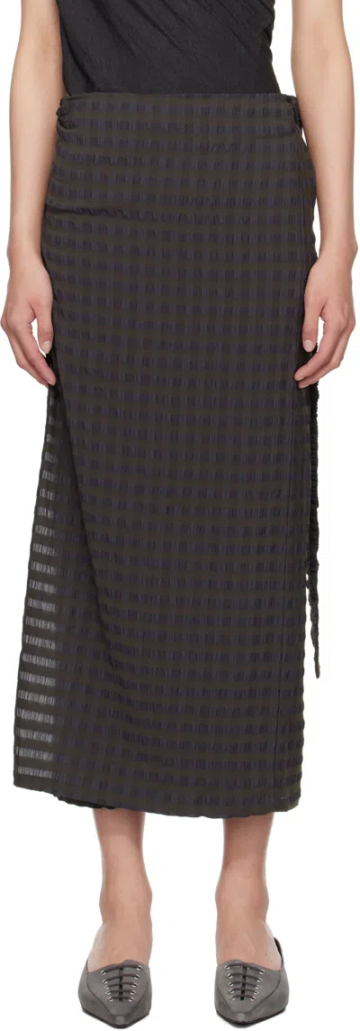 Paloma Wool Brown & Blue Staino Midi Skirt