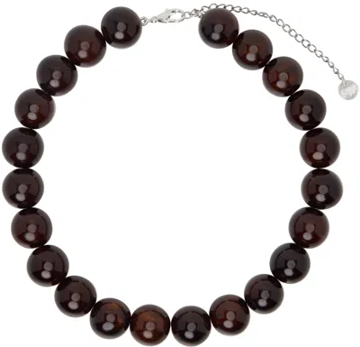 Paloma Wool Brown Corbett I Ceramic Ball Necklace In 323 Brown