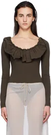 Paloma Wool Brown Fei Bodysuit In 323 Brown