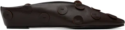 Paloma Wool Brown Fernanda Dots Mule Flats In Black