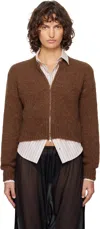 Paloma Wool Brown 'hasta Luego' Zip Sweater In Brown