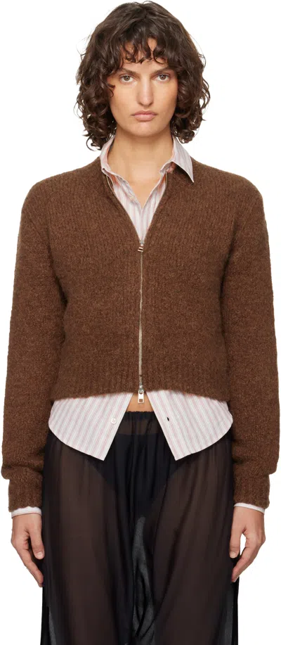 Paloma Wool Brown 'hasta Luego' Zip Sweater