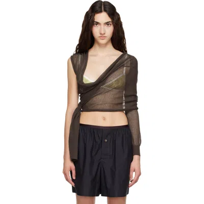 Paloma Wool Brown Samira Wrap Cardigan In Black