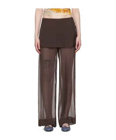 Paloma Wool Brown Silk Archive Trousers
