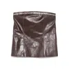 Paloma Wool Leather Mini Skirt In Brown