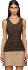 Paloma Wool Brown Vichyl Tank Top In 323 Brown