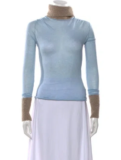 Pre-owned Paloma Wool Cashmere Turtleneck Top In Blue
