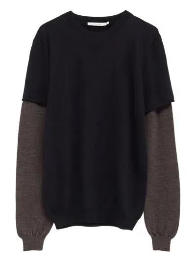 Paloma Wool Cobre Layered-sleeve Sweater In Black