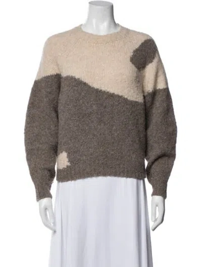 Pre-owned Paloma Wool Colorblock Pattern Crew Neck Sweater In Neutral