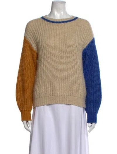 Pre-owned Paloma Wool Colorblock Pattern Crew Neck Sweater In Neutrals