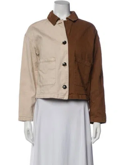 Pre-owned Paloma Wool Colorblock Pattern Jacket In Brown/neutrals