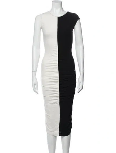 Pre-owned Paloma Wool Colorblock Pattern Midi Length Dress In Black