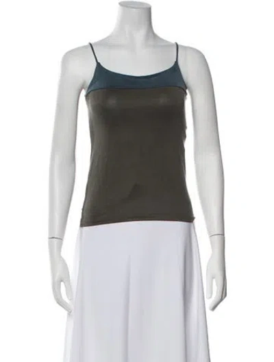 Pre-owned Paloma Wool Colorblock Pattern Scoop Neck Top In Black